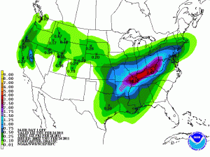 Quantitative Precipitation Forecast (QPF) from HPC