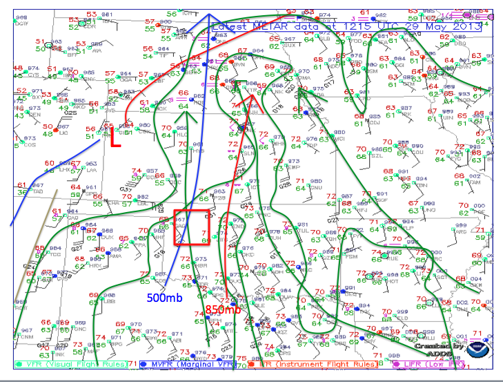 Surface analysis for 7:15 a.m.