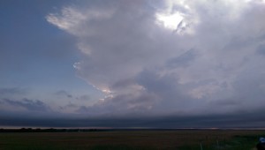 A nice sunset and view of thunderstorms as we ended our evening and headed into Childress, TX for the night.