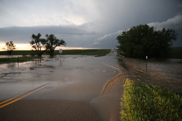 Figure 4: Flooding on KS-25 just south of the Logan County line (Photo credit: Grady Dixon)